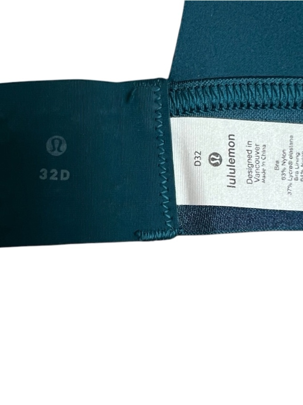 Lululemon Fine Form Bra Bermuda Teal Size 32D - Picture 3 of 6